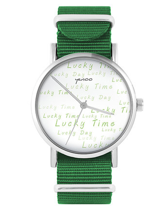 Zegarek - Lucky day - zielony, nylonowy