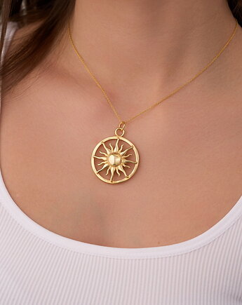 Naszyjnik "Sun" z dużą zawieszką- srebro 925 pozłacane, Coccola JEWELLERY