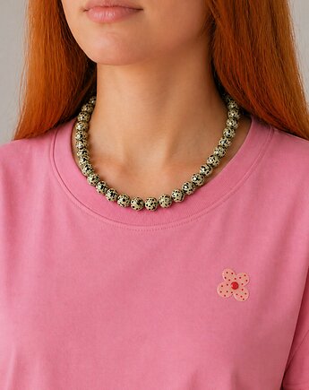 Naszyjnik z dużymi koralami jaspisu dalmatyńskiego, Twarda Sztuka