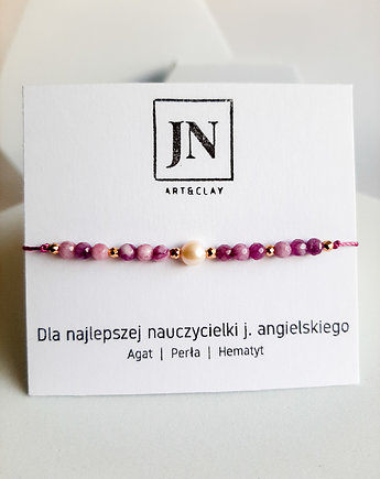 Bransoletka na dzień nauczyciela dla nauczycielki j. angielskiego, JN art and clay