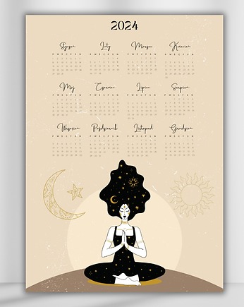 Plakat kalendarz 2024  Mindfulness, Well Done Shop