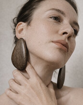 Drewniane Minimalistyczne kolczyki, MARACHIC