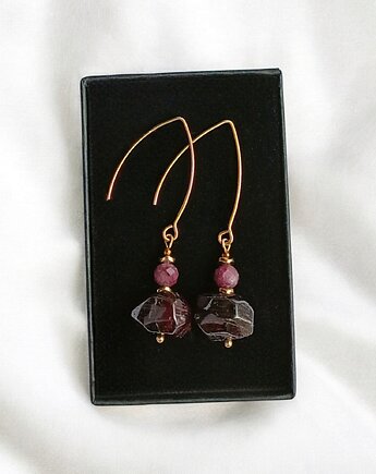 Kolczyki RUBIN i GRANAT - bardzo efektowne, kaktusia