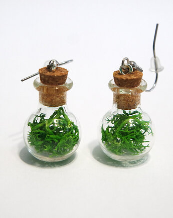 Kolczyki fiolki - mech, okrągłe, yenoo