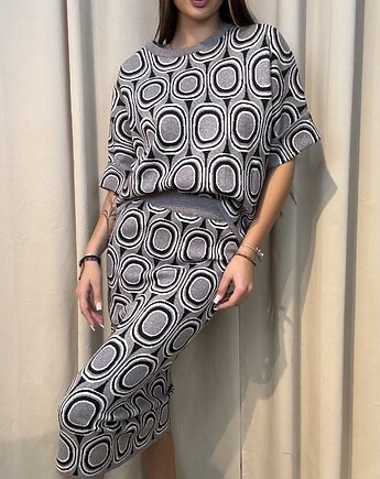 Komplet spódnica i sweter Grigio, SOLO moda
