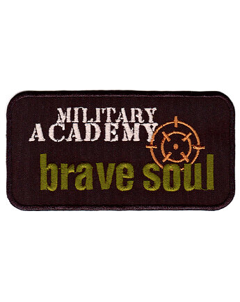 Naszywka naprasowanka BRAVE SOUL BRĄZ termo haft POLSKIE 11,5x6cm, Wyszywane