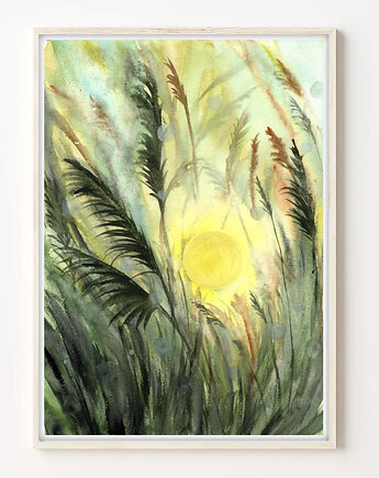 Oryginalna akwarela. Trawy A4, Malgorzata Domanska