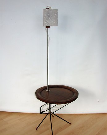 Lampa podłogowa ze stolikiem , lata 70, Relikt design