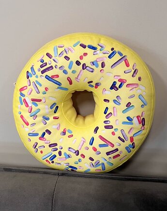 Poduszka Pączek Mały Donut Żółty Z Posypką, poduszkownia