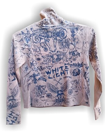 Unikatowy golf z autorskim drukiem  rozmiar S  nude, ODIO TEES