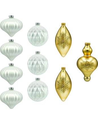 Bombki szklane: zestaw biel i złoto, Syn Bombkarza