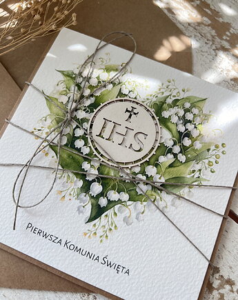 Kartka na komunię - pamiątka komunii ręcznie robiona, sorte