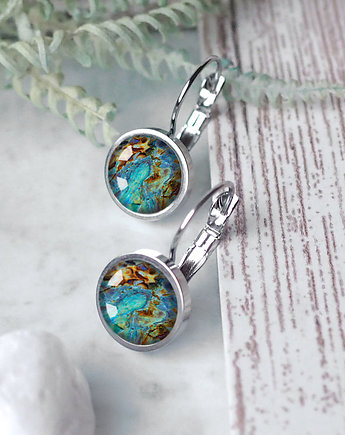 BLUE YASPER- unikatowe kolczyki ze szkłem artystycznym