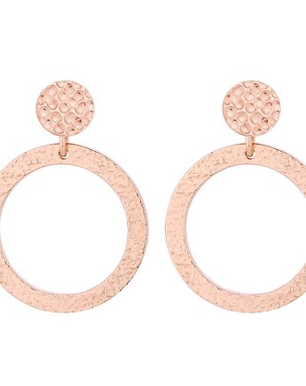 Kolczyki z różowego złota z chropowatymi kołami, SOTHO