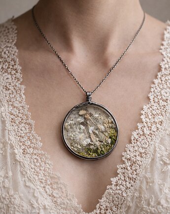 Boso po lesie, naszyjnik z grzybkami, MARIAELA