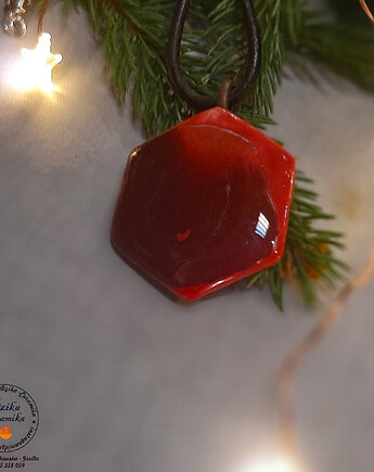 Wisior ,,rubinek", Dzika Ceramika