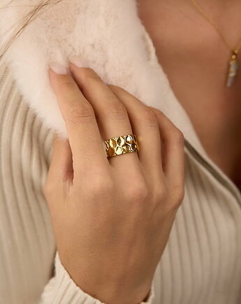 Pierścionek obrączka szeroka  srebro 925, Coccola JEWELLERY