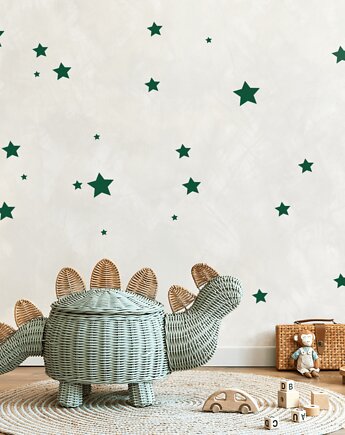 Naklejki na ścianę do pokoju dziecka. Gwiazdki w kolorze leśna zieleń, OSOBY - Prezent dla dzieci