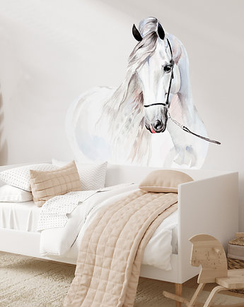 Pastelowy Koń akwarela - Naklejka na ścianę, naklejka ścienna, OSOBY - Prezent dla dziewczynki