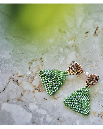 Trójkątne zielone kolczyki, All My Jewelry