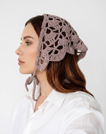 Koronkowa bawełniana chustka na głowę, OTULIBABKI