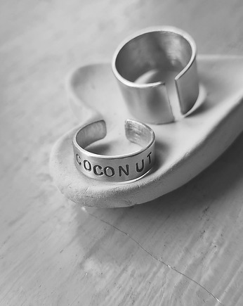 Obrączka z Twoim napisem srebro, COCONUT