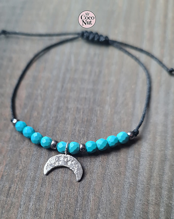 LUNULA - turkus i srebro 925, bransoletka księżyc, COCONUT