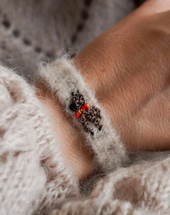 Miękka bransoletka ręcznie robiona z haftowaną lamą, Słońcem Tkane