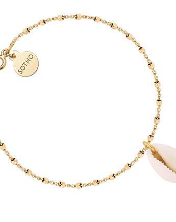 Złota bransoletka kosteczkowa z muszelką, SOTHO