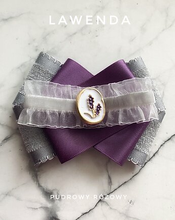 Brosza z kolekcji Lawenda z pięknym medalionem z Lawendą, Pudrowy Różowy