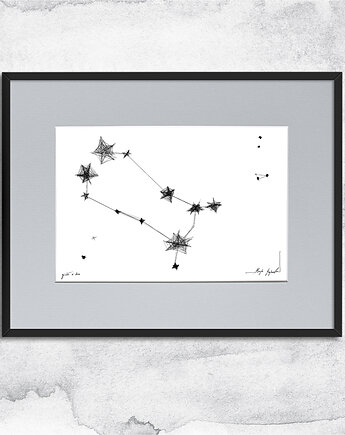 Oprawiona grafika zodiak Bliźnięta, Maja Gajewska
