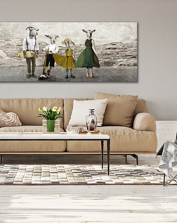 Obraz na płótnie -KOZY 150x60cm, LUdesign gallery