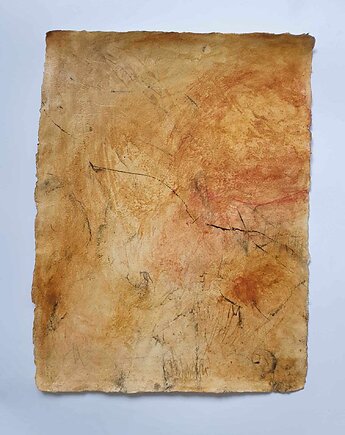 Abstrakcja Wabi Sabi nr 12, 47x36 cm, pigmenty ziemne, akryl, naniby
