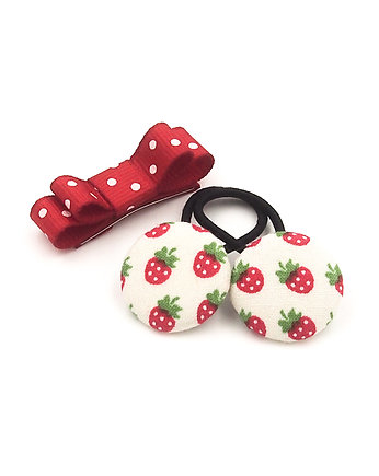 Komplet do włosów gumeczki i spineczka Strawberry, Momilio