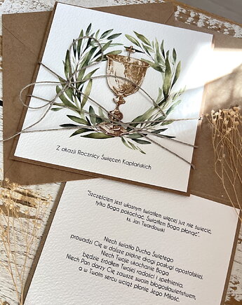 Personalizowana kartka z okazji rocznicy święceń kapłańskich, sorte