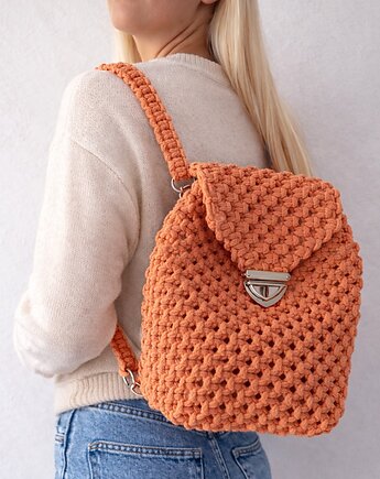 Makramowy plecak handmade, plecione_