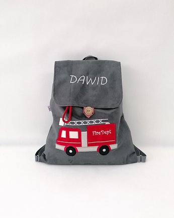 Personalizowany plecak przedszkolaka z wozem strażackim, Enitka Sweet Baby Room