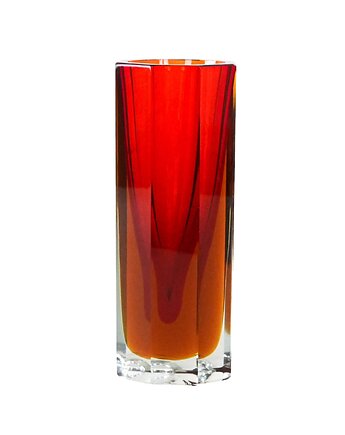 Wazon szklany czerwony, czeski design, lata 60, produkcja: Czechy, Przetwory design