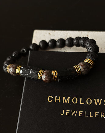 Bransoletka męska Bronzyt i Turmalin, Chmolowska Jewellery