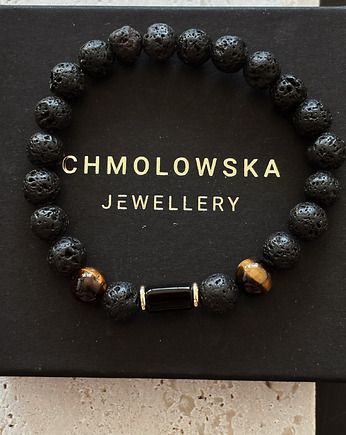 Bransoletka męska Turmalin i Tygrysie Oko, Chmolowska Jewellery