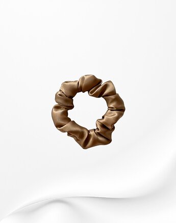 Jedwabna scrunchie gumka frotka mini karmelowa, Zdunetti