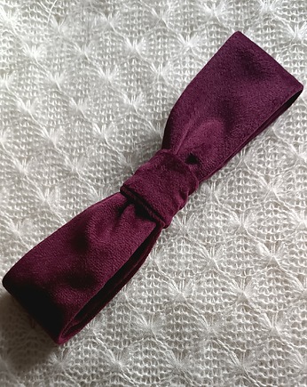 Kokarda do włosów Bella welurowa burgund bordo klasyczna elegancka, Milavia Studio