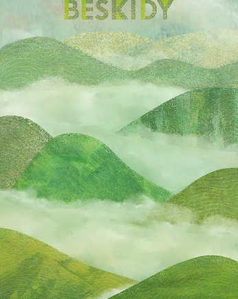 Beskidy - plakat 40x50 cm fine art, giclee, minimalmill