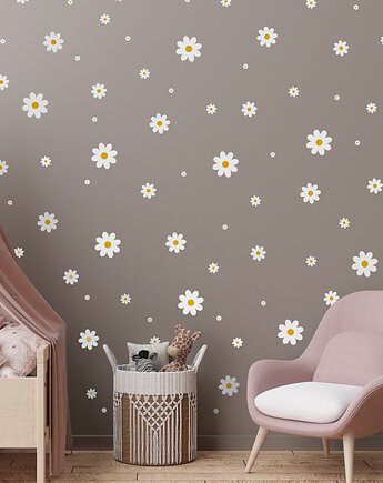 Naklejki ścienne stokrotki białe kwiaty różne rozmiary A256, TamTamTu