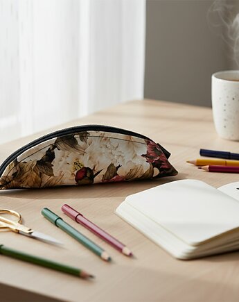 Piórnik piwonie, ML handmade