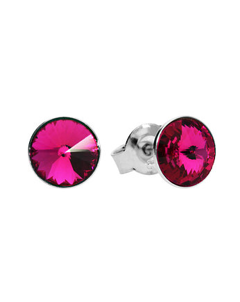 Małe kolczyki sztyfty różówe oczka Swarovski, KOM Biżuteria
