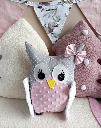 Poduszka dekoracyjna SÓWKA SOWA imię dziecka metryczka PREZENT, Atelier Liliputki