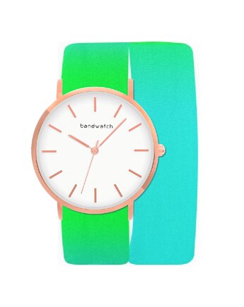 Zegarek damski wiązany - Cool mint - Tarcza Różowe złoto, Bandwatch
