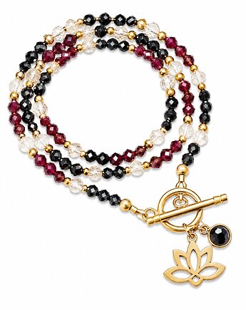 Klasyczny turmalin granat cytryn, NESSING handmade