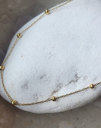Złoty choker z kulkami  - naszyjnik srebro złocone 24K, ISSI Jewelry